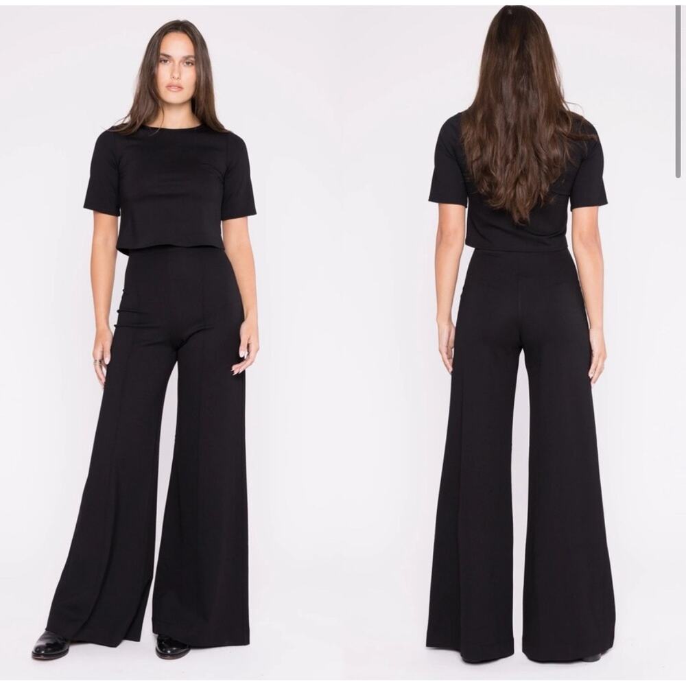 Elegant Black Wide Leg Pant